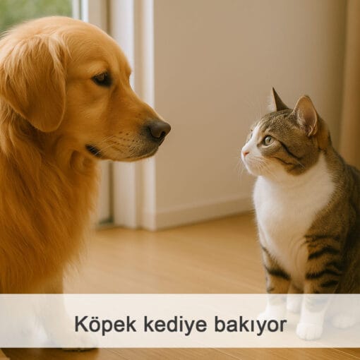 Köpek kediye bakıyor