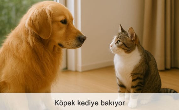 Köpek kediye bakıyor