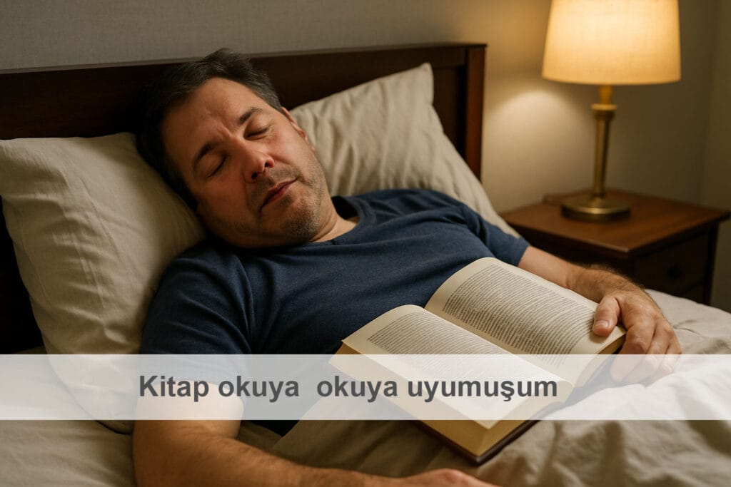 Kitap okuya okuya uyumuşum
