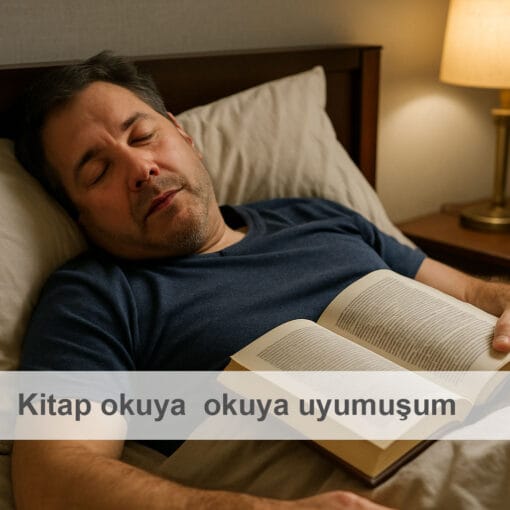 Kitap okuya okuya uyumuşum