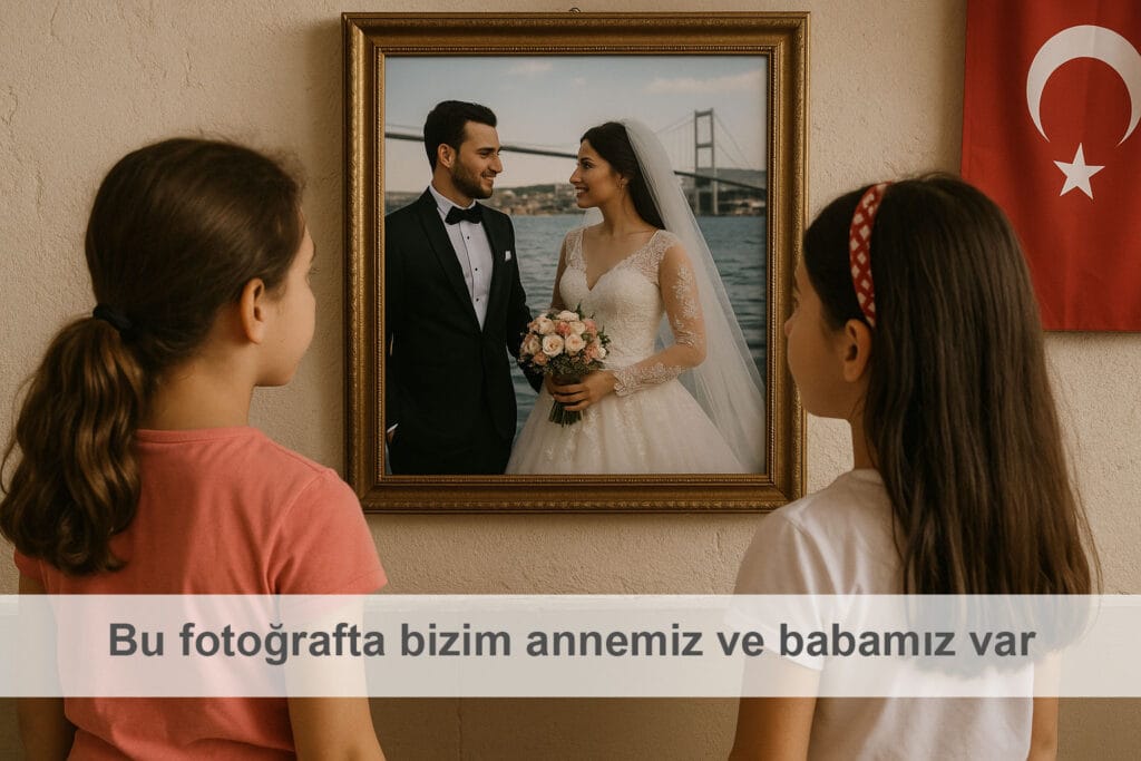 Bu fotoğrafta bizim annemiz ve babamız var.