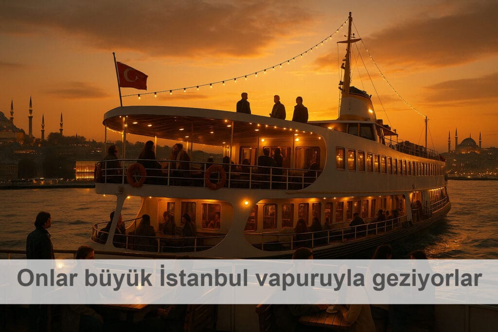 Onlar büyük İstanbul vapuruyla geziyorlar