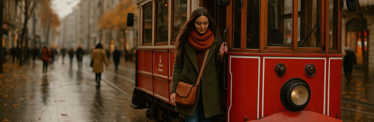 Taksim’de tramvaydan iniyorum.