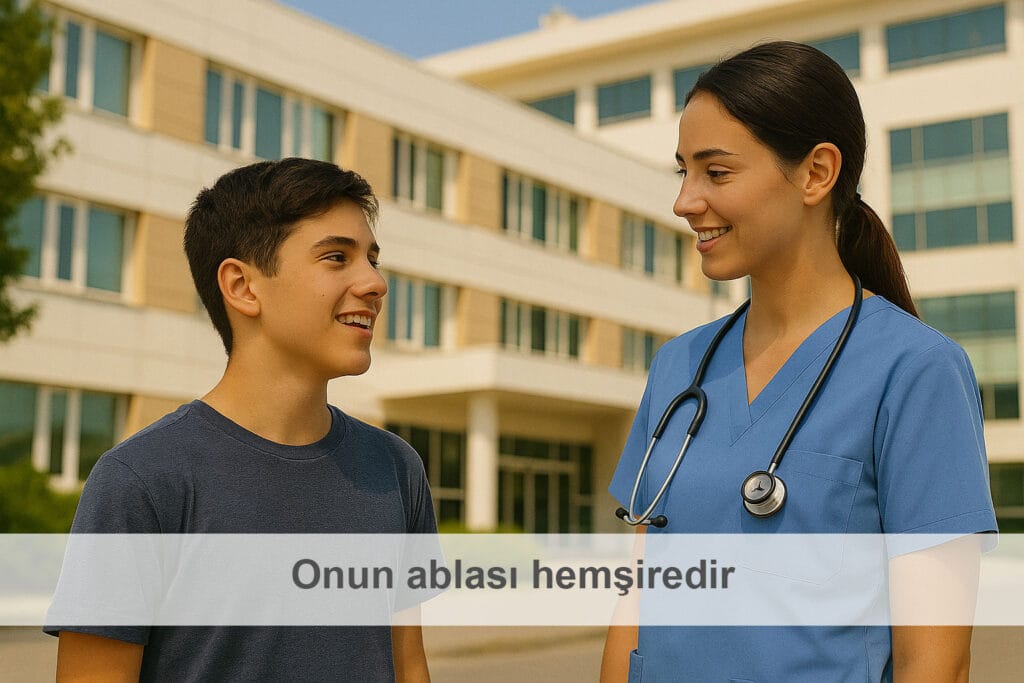 Onun ablası hemşiredir